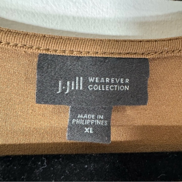 J. Jill Wearever Brown Long Sleeve Knit Faux Wrap Top - Picture 8 of 10